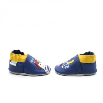 Chaussons Cuir Souple Bebe Garcon Robeez Pirate Wolf Pitshoes