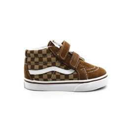 Tennis Garçon Van's Sk8 Mid Reissue Damier Camel